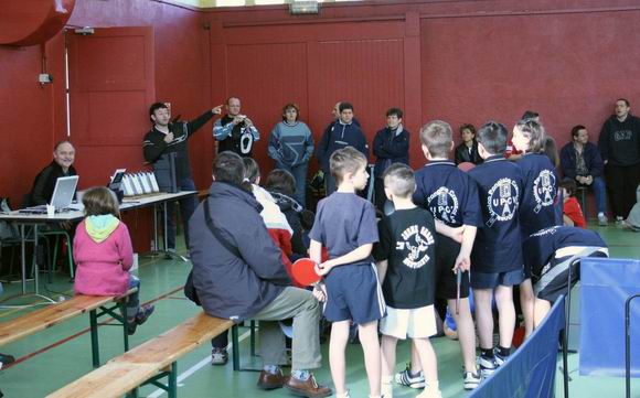 Les joueurs lors des consignes de d�but de competition