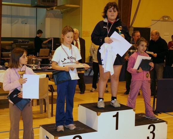 Le podium filles Ann�es 1999 et +