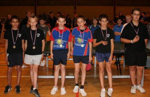 Les joueurs du podium - 14 ans du grand prix jeunes Tour 1