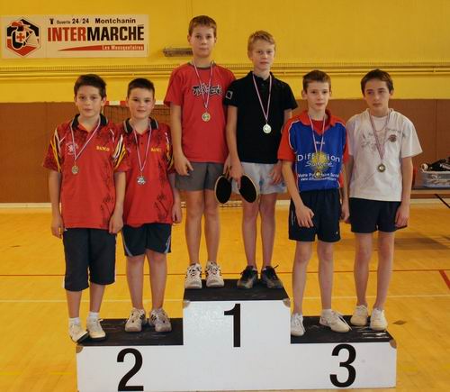 Les joueurs du podium - 14 ans du grand prix jeunes Tour 2