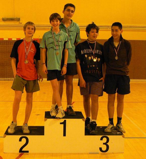 Les joueurs du podium - 18 ans du grand prix jeunes Tour 4