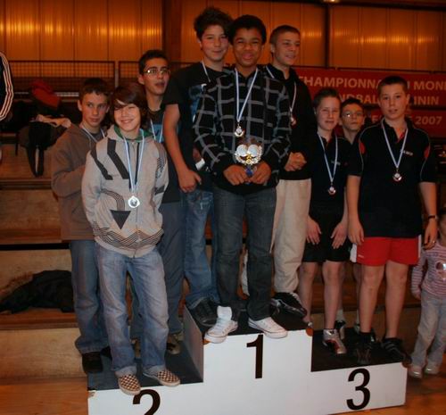 Le podium en 15ans Gar�ons