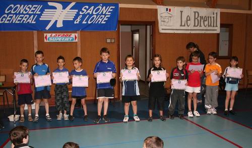 Les joueurs medailles du Tableau Poussins
