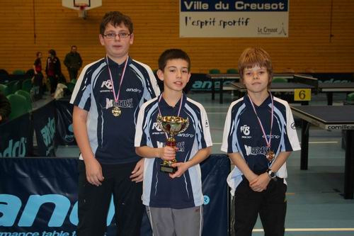 Le podium en 13ans Gar�ons: CHAGNY TT 1