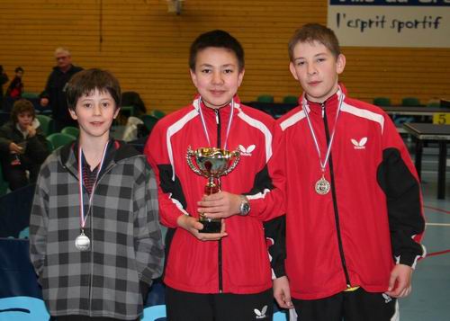 Le podium en 13ans Garçons: UPCV 1