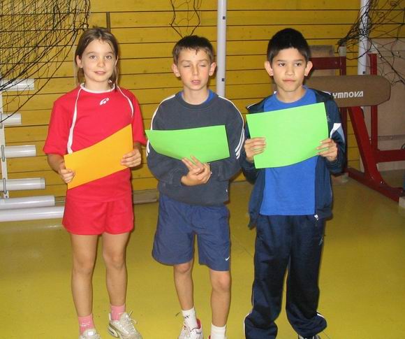 Le podium en tableau 1 :  Melanie BLANC (3eme), Corentin GAGNEAU (1er) et Mickael MALDINEZ (2eme)